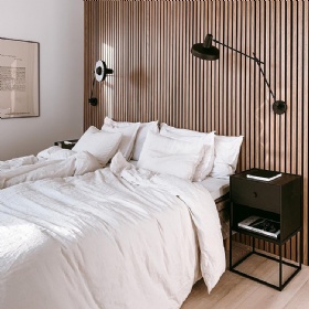 Acoustic wall panel wood slat panel